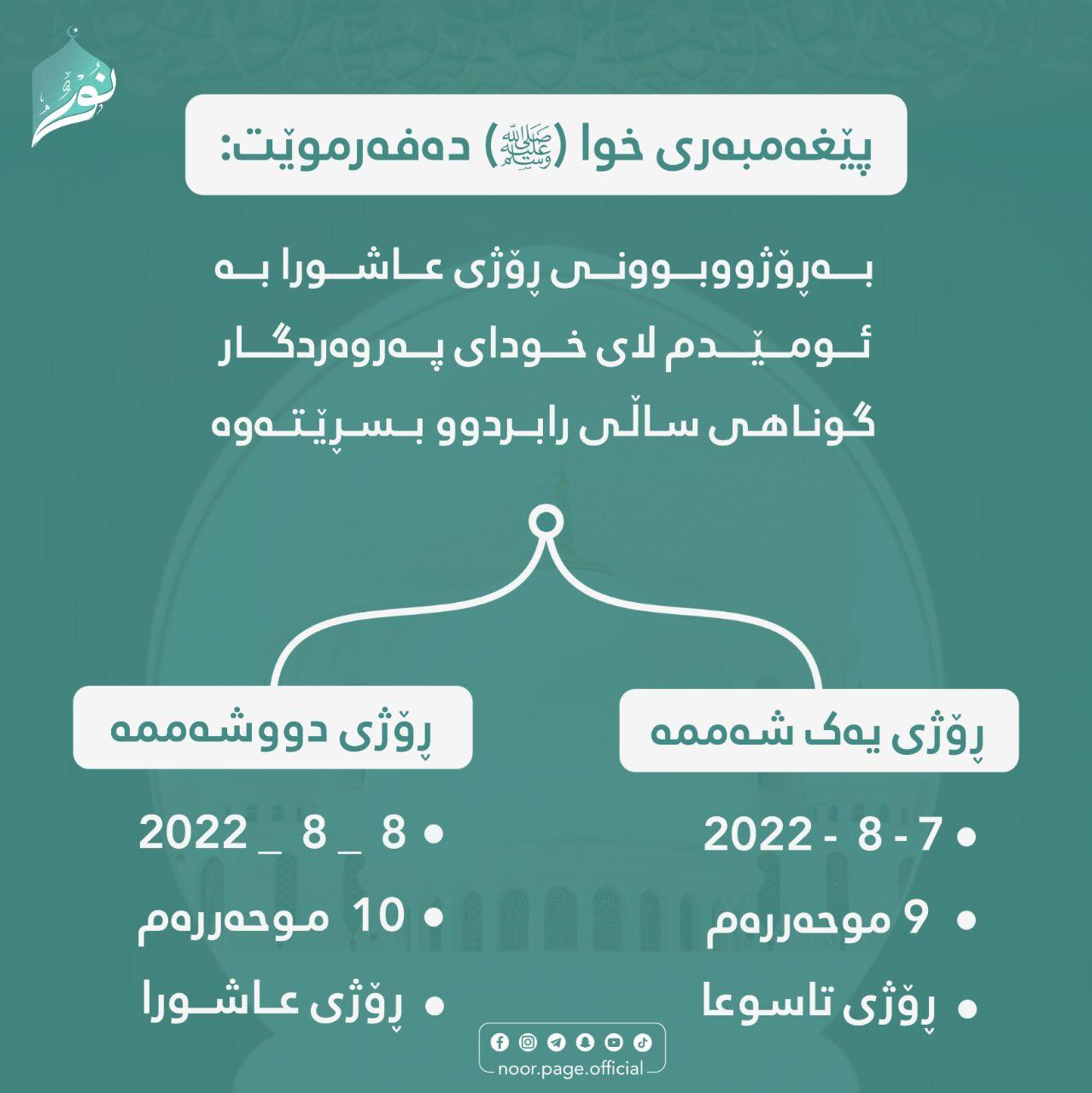 بە ڕۆژووبوونی ڕۆژی عاشورا