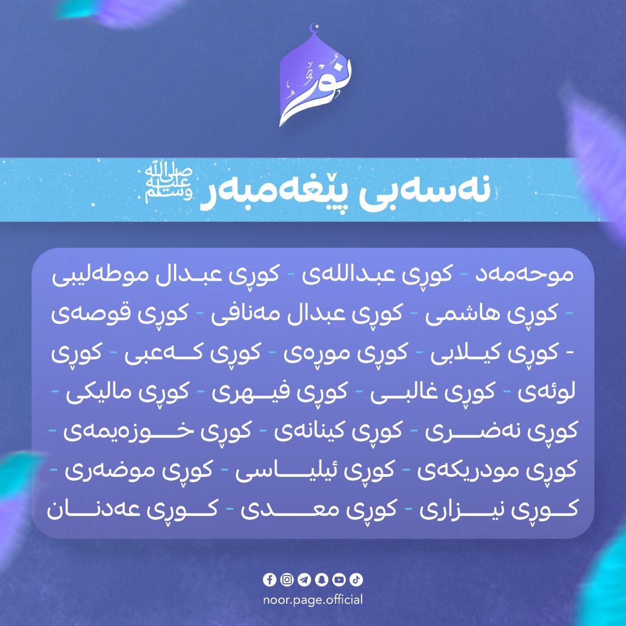 نەسەبی پێغەمبەر ﷺ 